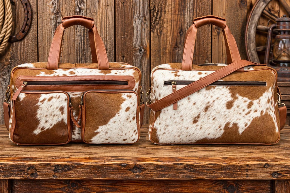 Leather & Cowhide Laptop, Briefcase 16”L x 10” T x 8”W