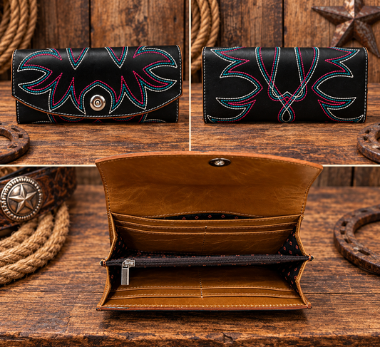 Leather Wallet 7” L  3.5” W