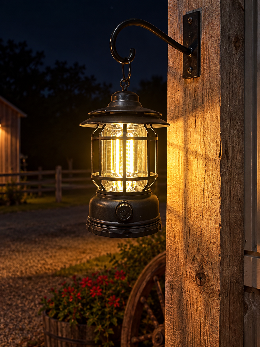 Rechargeable dimming adjustable camp light 7” tall