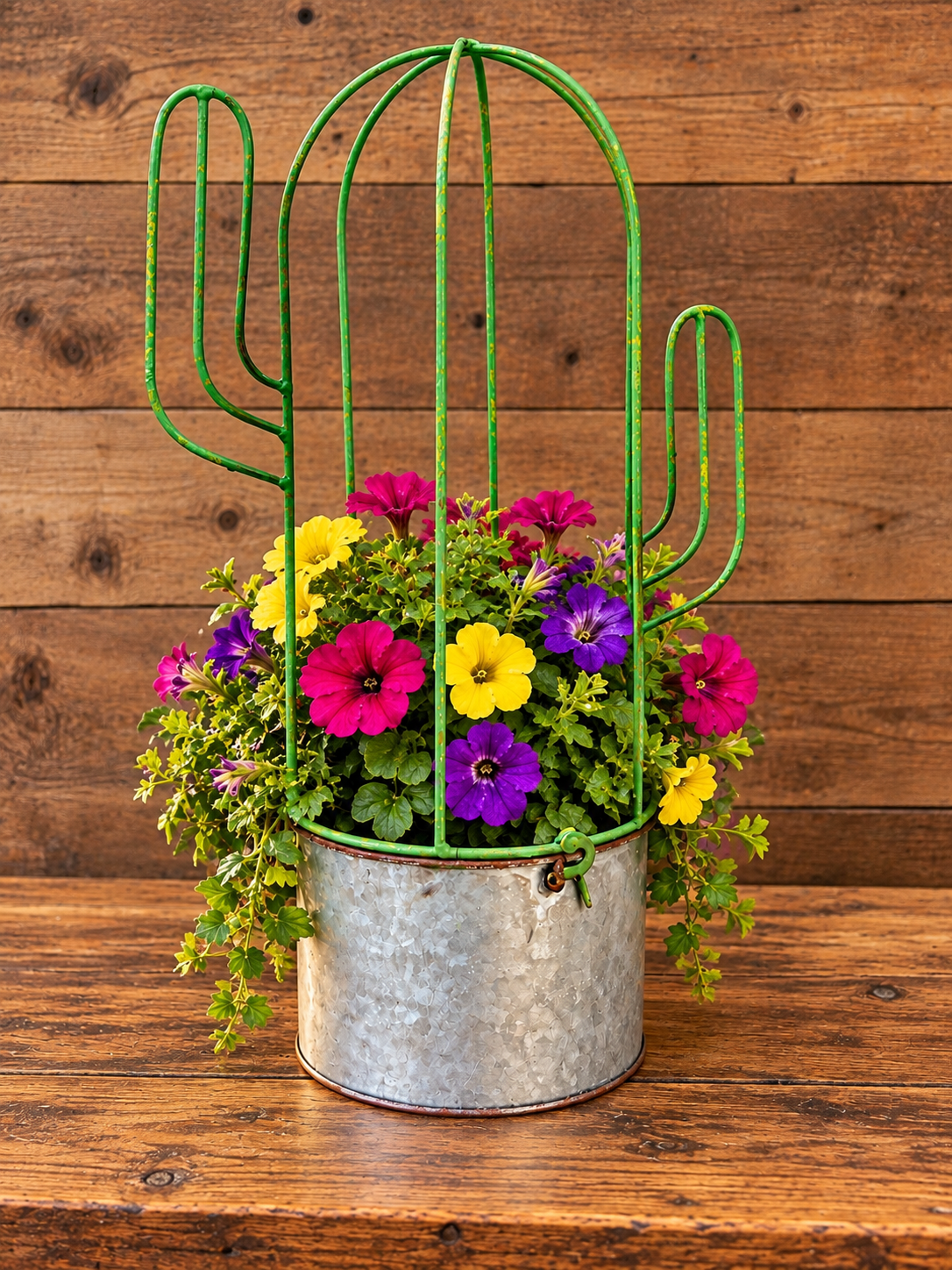 Uniquely western, this cactus planter 10 3/8" x 16"