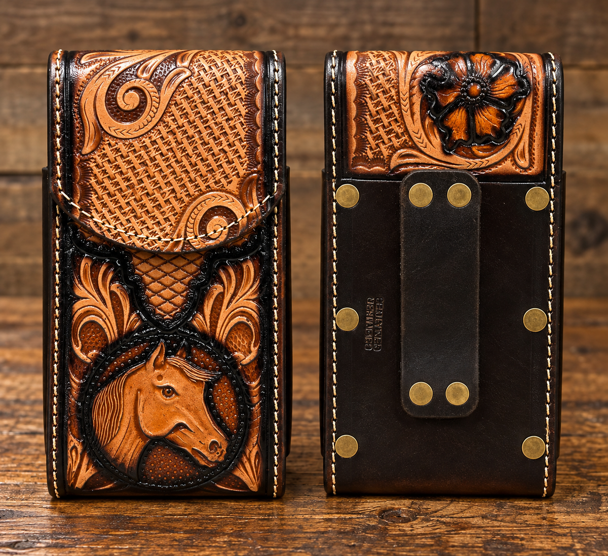 Leather cell phone case 7” tall 4” wide
