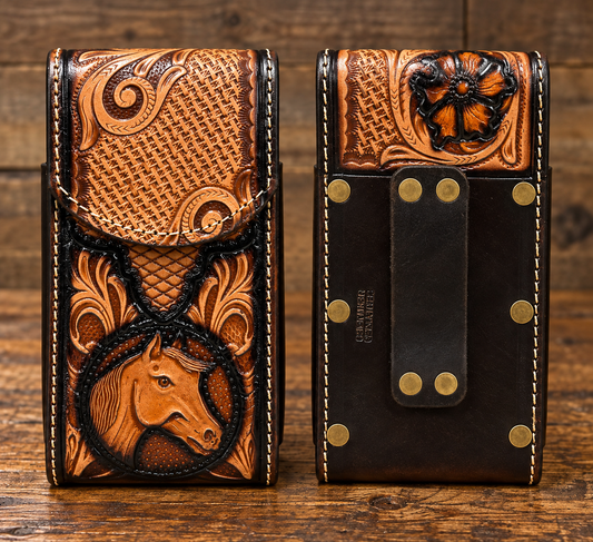 Leather cell phone case 7” tall 4” wide