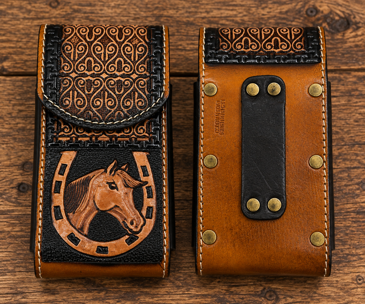 Leather cell phone case 7” tall 4” wide