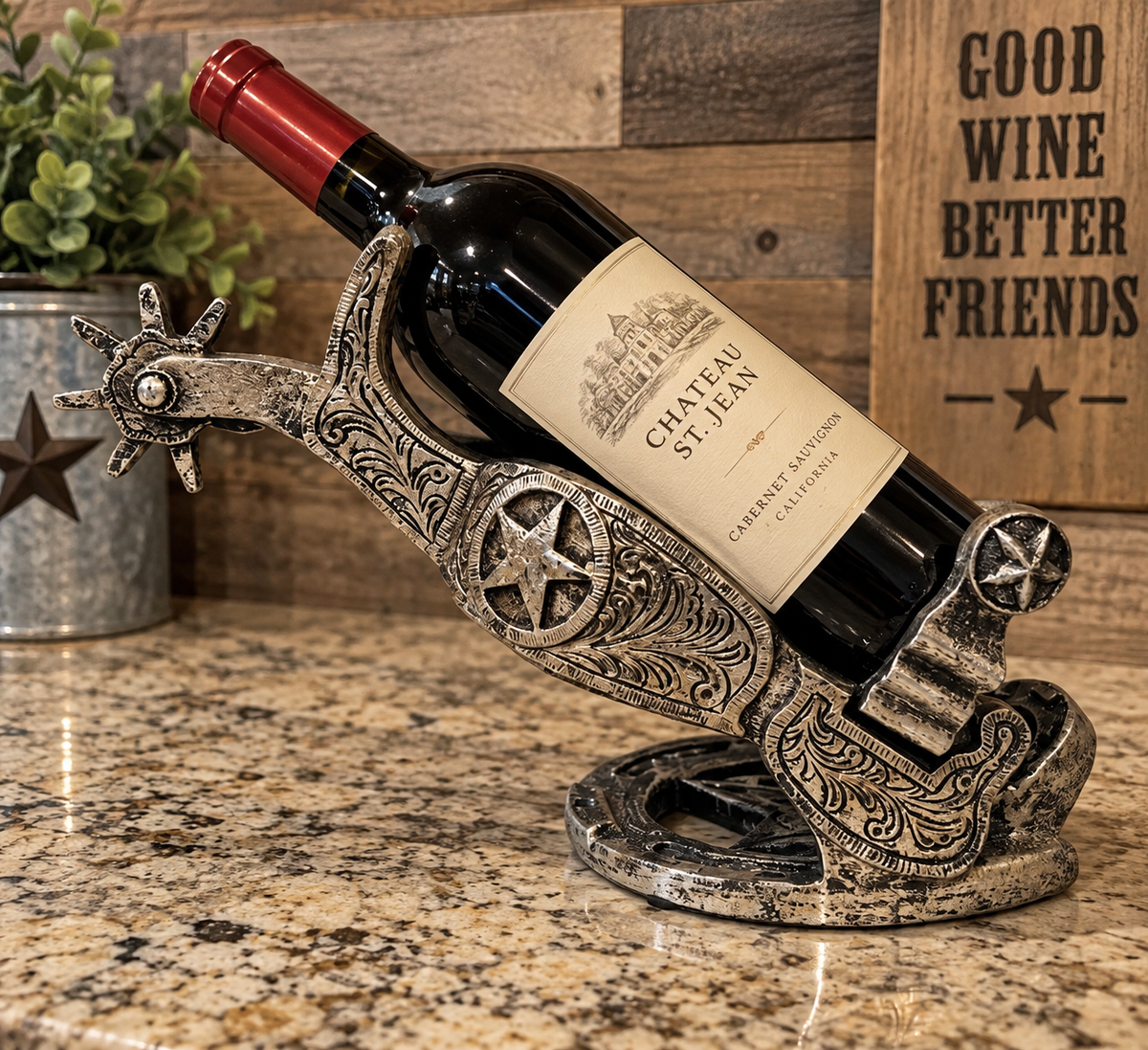 Wine bottle holder 9" x 5 3/4" x 3 3/4"