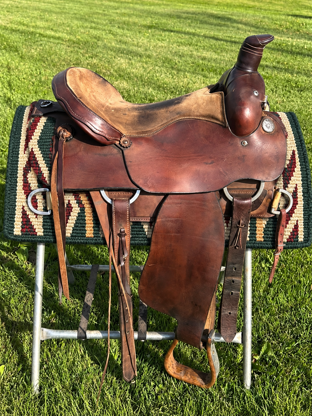 Nice  Used 16” all-around saddle with 7” gullet. No maker stamp