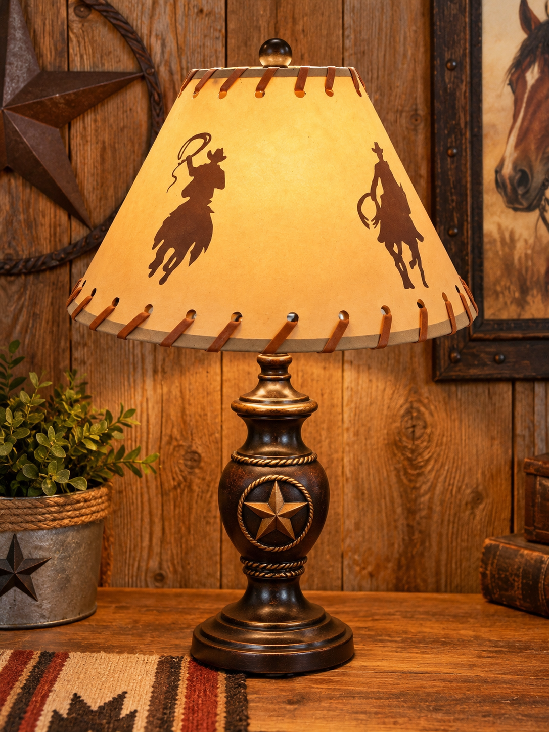 Western Lampshade only. Bottom is 10” top 5” height 6”