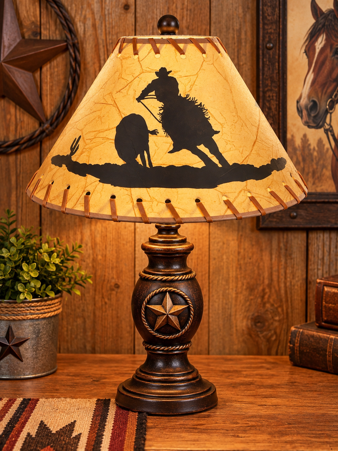 Western Lampshade only. Bottom is 15” top 5” height  9”