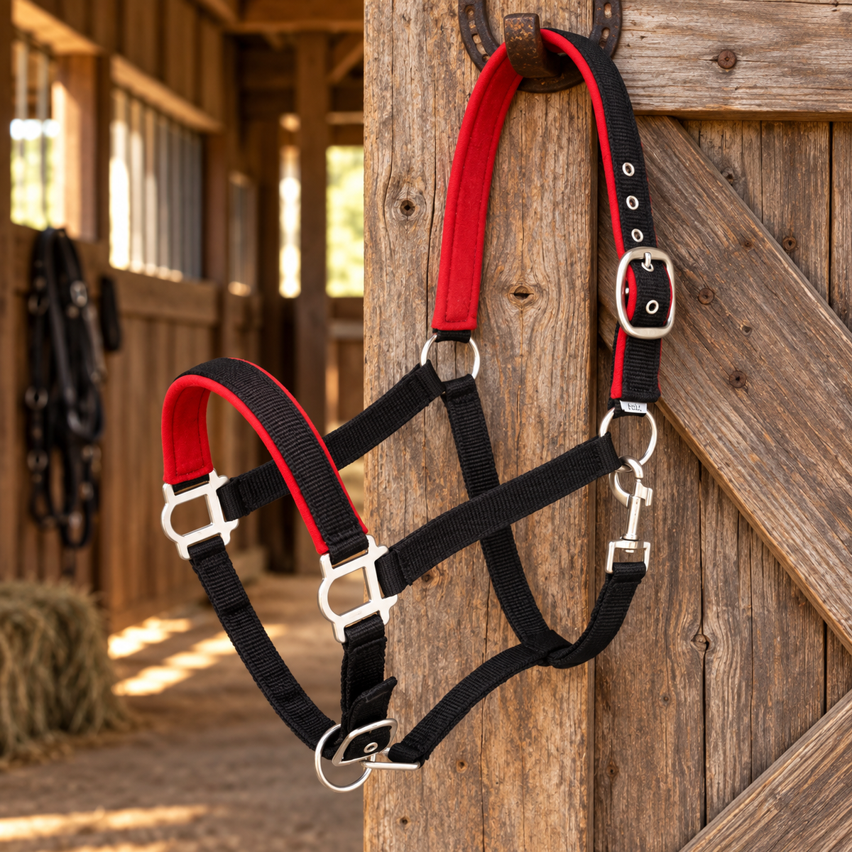 Nylon halter with neoprene padding Black