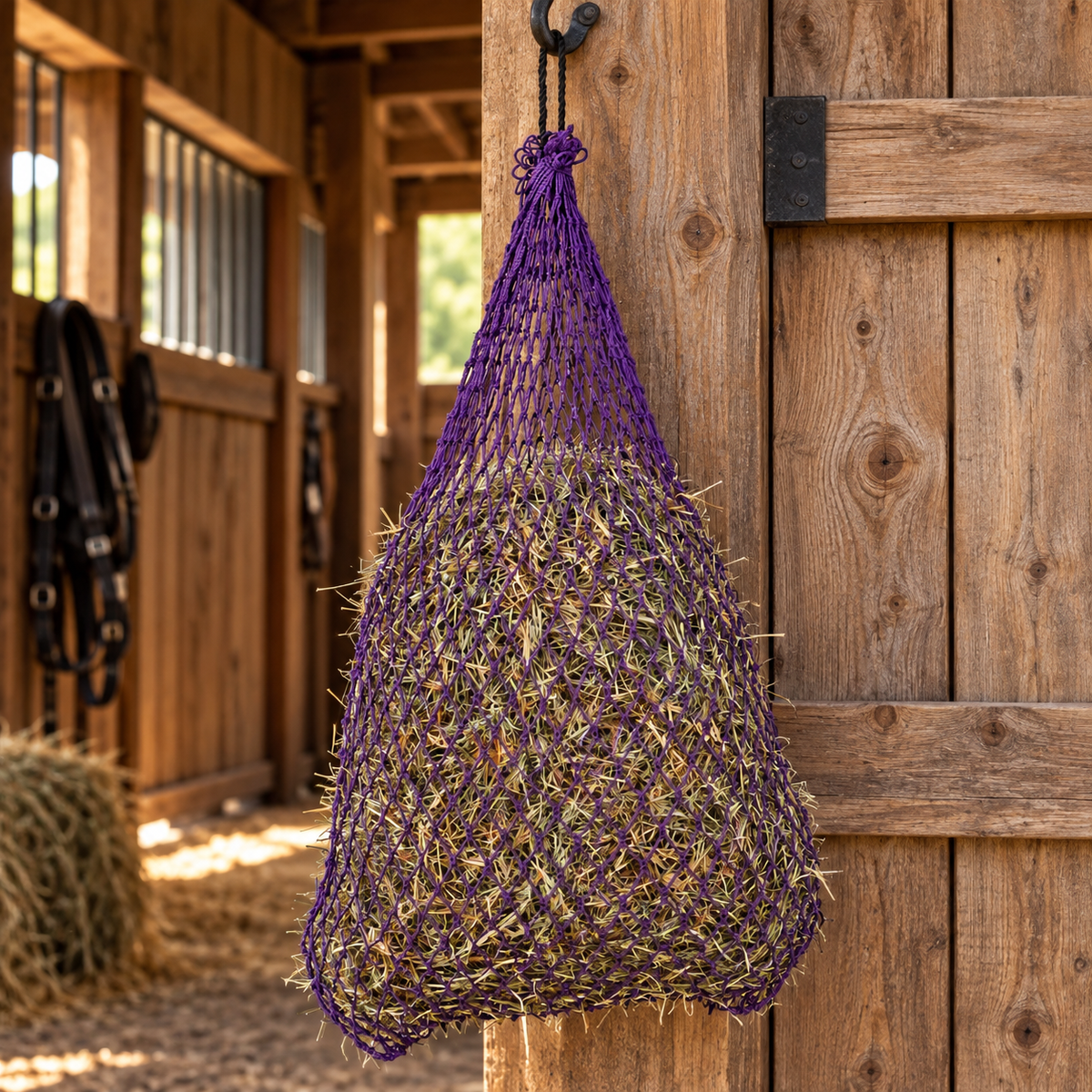 Slow feed hay Net 2x2 holes holds 1/2 bale of hay 45” long