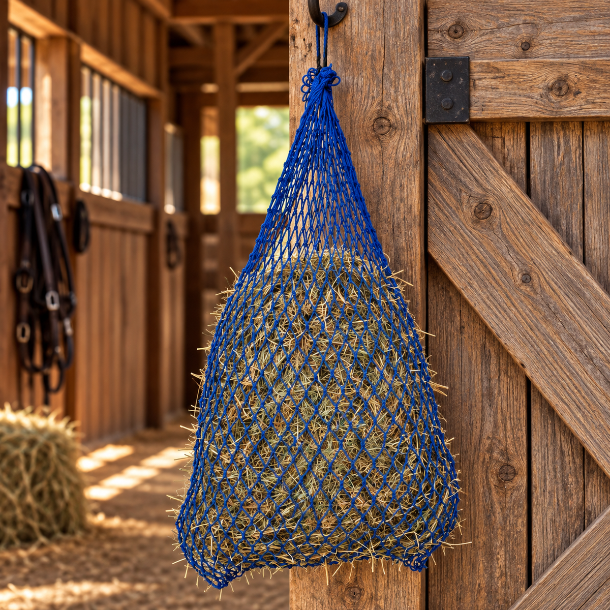 Slow feed hay Net 2x2 holes holds 1/2 bale of hay 45” long