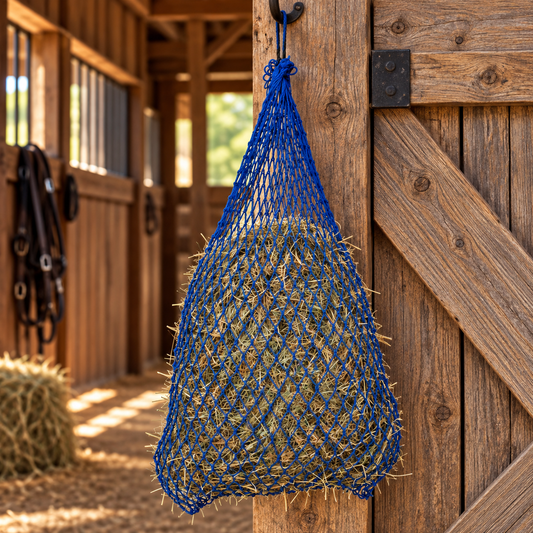Slow feed hay Net 2x2 holes holds 1/2 bale of hay 45” long