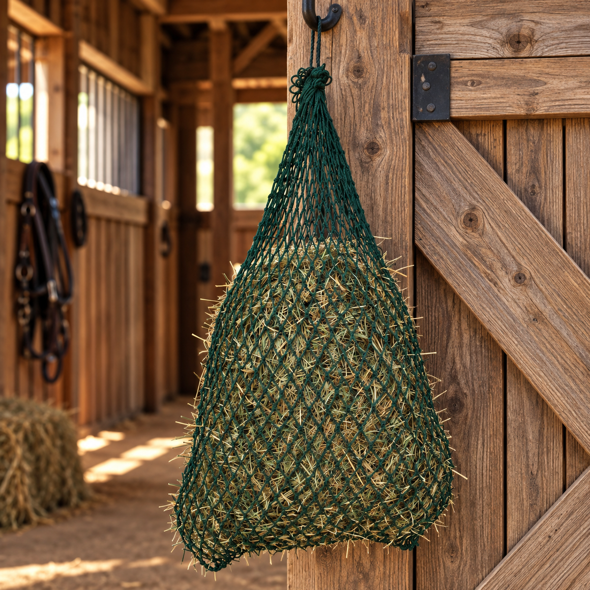 Slow feed hay Net 2x2 holes holds 1/2 bale of hay 45” long