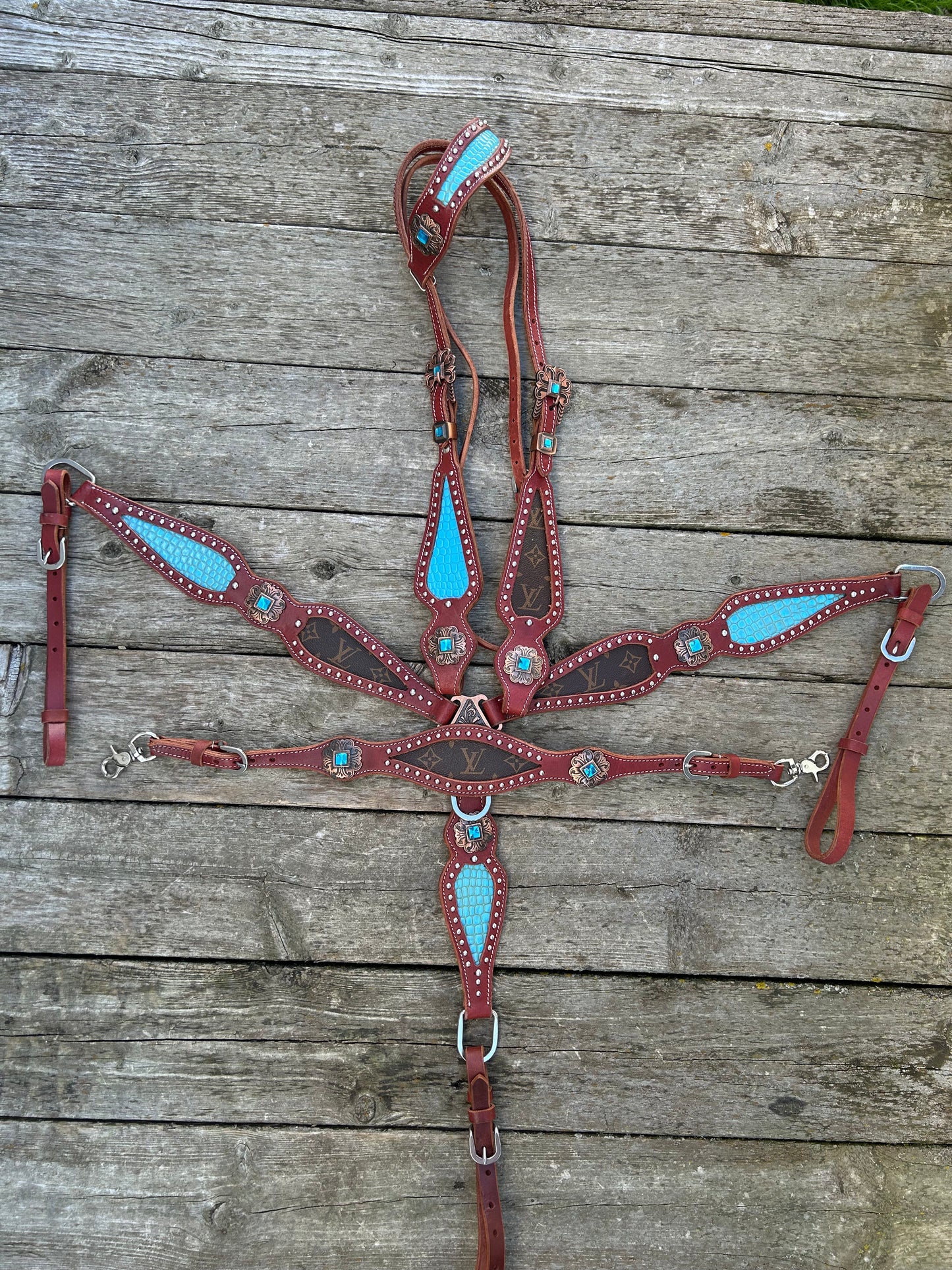 South Point latigo leather 3 piece set