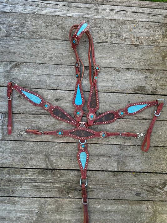 South Point latigo leather 3 piece set