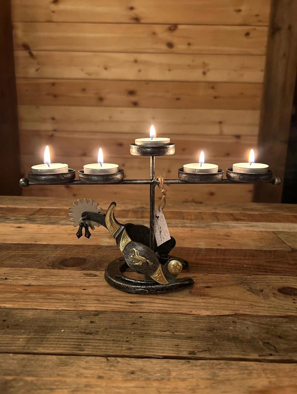 Metal spur, tea candle holder(candles NOT included)