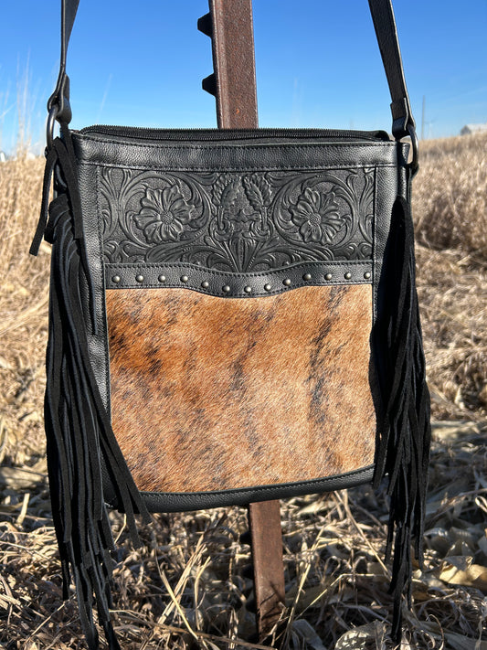 10x12 All Leather Purse With Hair on Hide