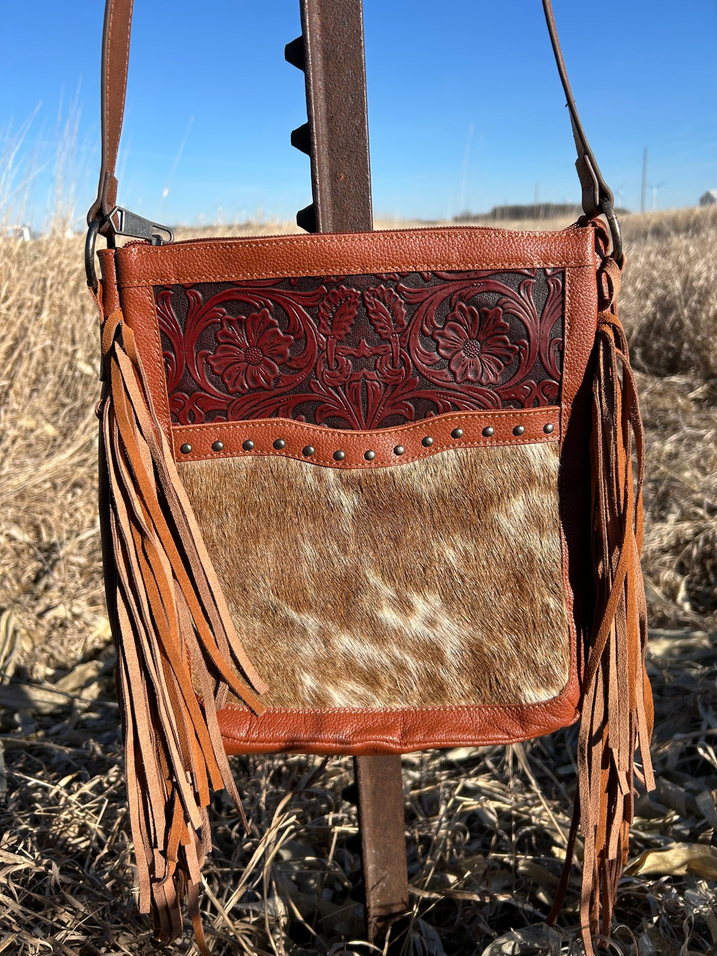 10x12 All Leather Purse With Hair on Hide