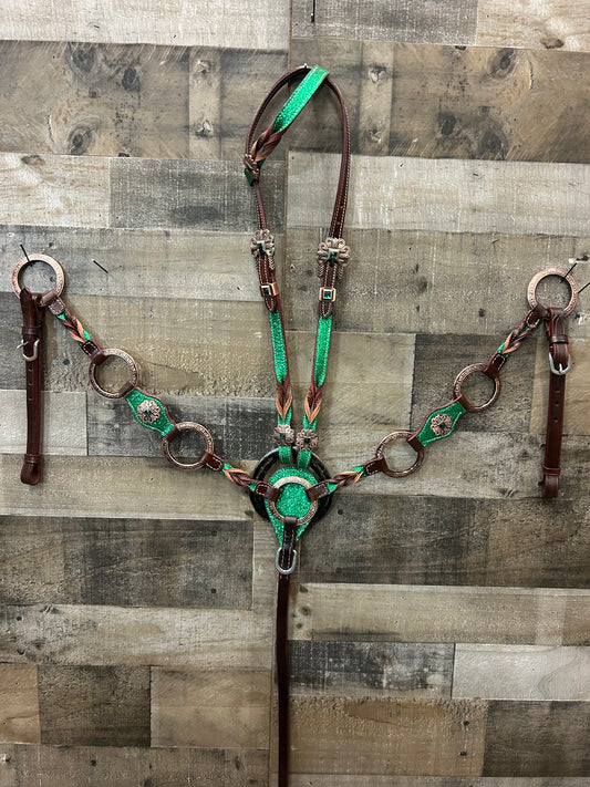 Ring Set Green Glitter