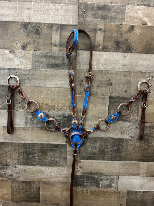 Ring Set Blue Glitter