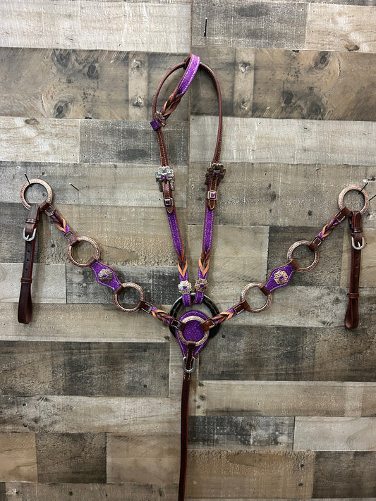 Ring Set Purple Glitter