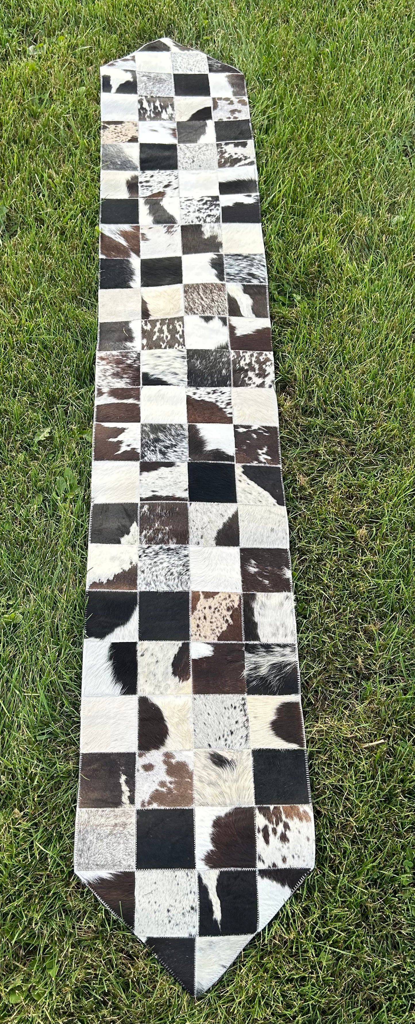 Cowhide table runner 15” W 8’ L