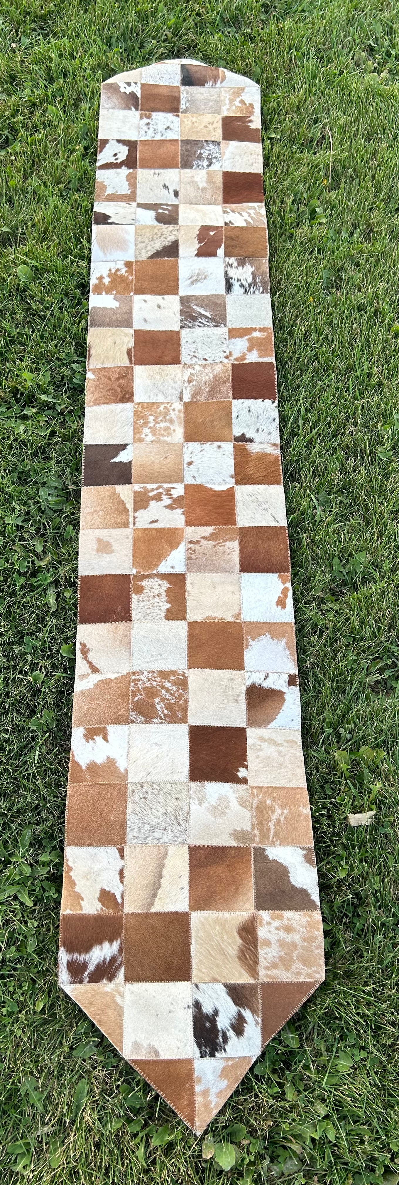 Cowhide table runner 15” W 8’ L