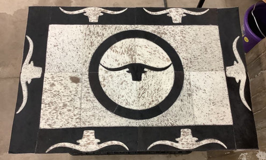 2'x3' Cow Hide Rug With Non Slip Back