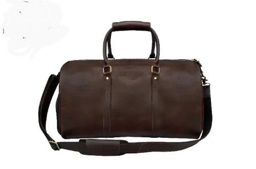 Leather Duffle Bag With Laptop Compartment