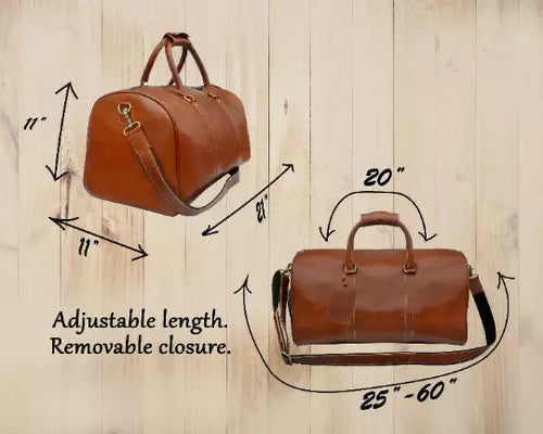 Leather Duffle Bag With Laptop Compartment